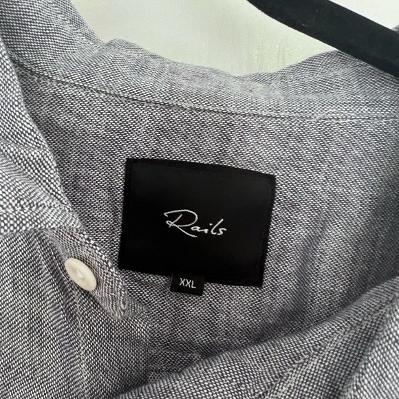 Rails Wyatt Navy Chambray Button Down Shirt SZ XXL - Picture 3 of 9